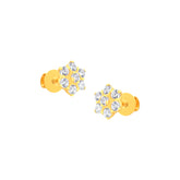22k Yellow Gold Cubic Zirconia Stud Earrings with gold weight of 1.015g